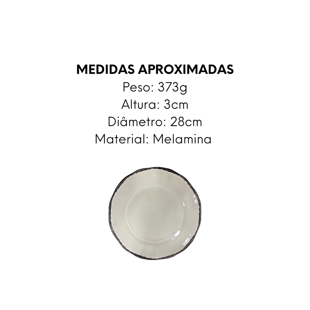 Prato Jantar Melamina Siena 28cm - A Gourmet