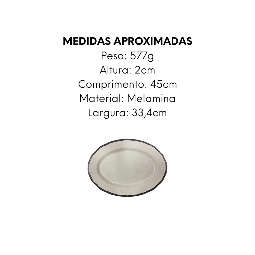 Travessa Oval de Melamina Siena 45cm - A Gourmet
