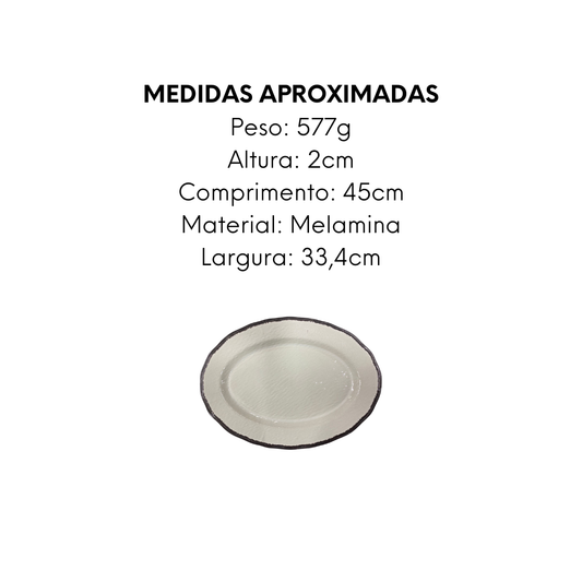 Travessa Oval de Melamina Siena 45cm