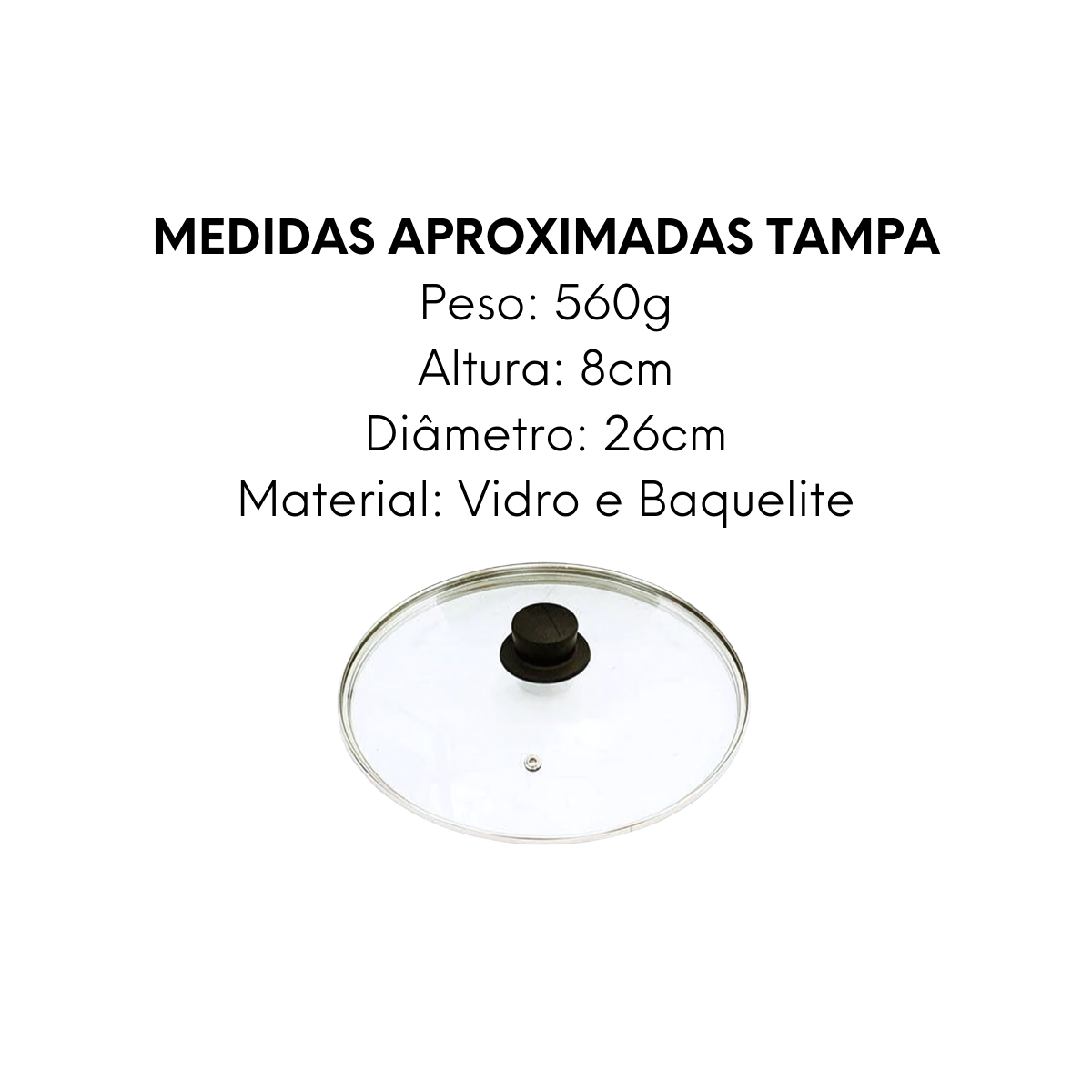 Tampa de Vidro Temperado N26 - A Gourmet