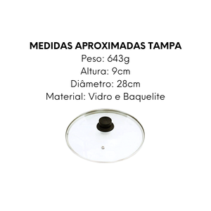 Tampa de Vidro Temperado 28cm - A Gourmet