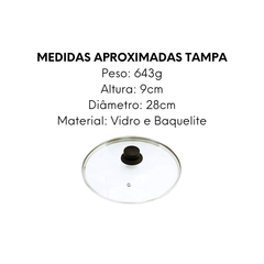 Tampa de Vidro Temperado 28cm