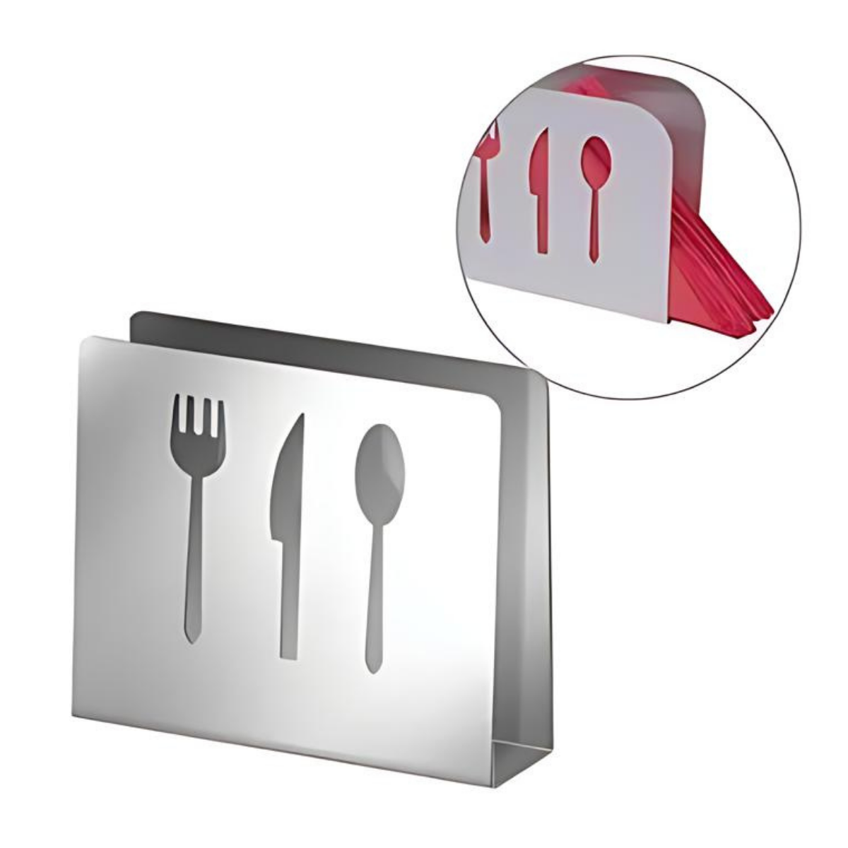 Porta Guardanapo Desenhado em Aço Inox unyhome