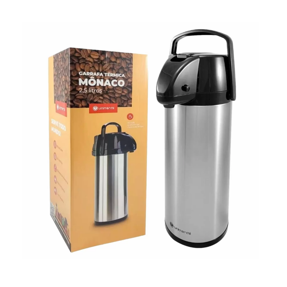 Garrafa Térmica Monaco 2,5L em Aço Inox - A Gourmet