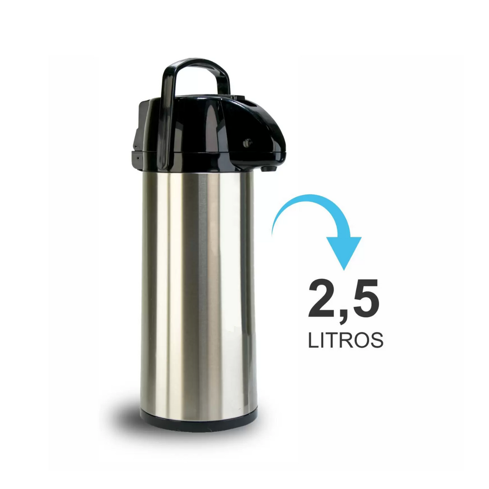 Garrafa Térmica Monaco 2,5L em Aço Inox Unitermi