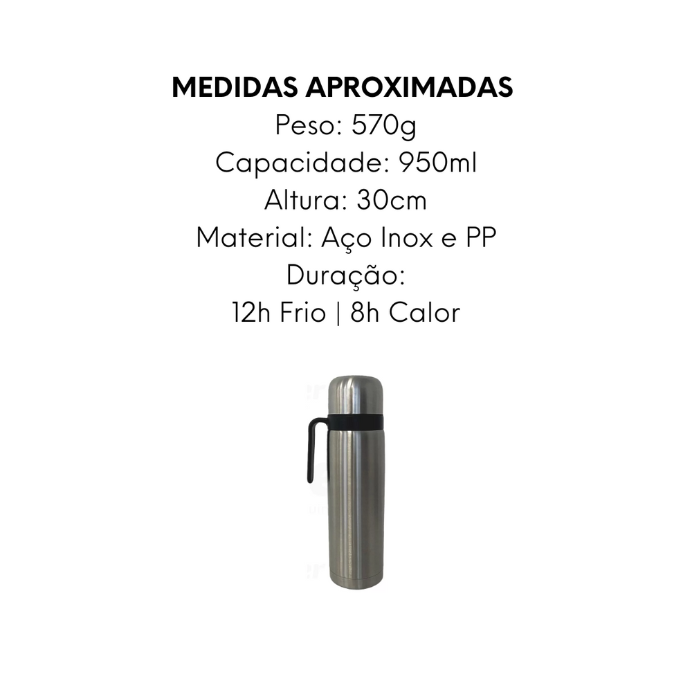 Garrafa Térmica Madri 950ml de Aço inox - A Gourmet