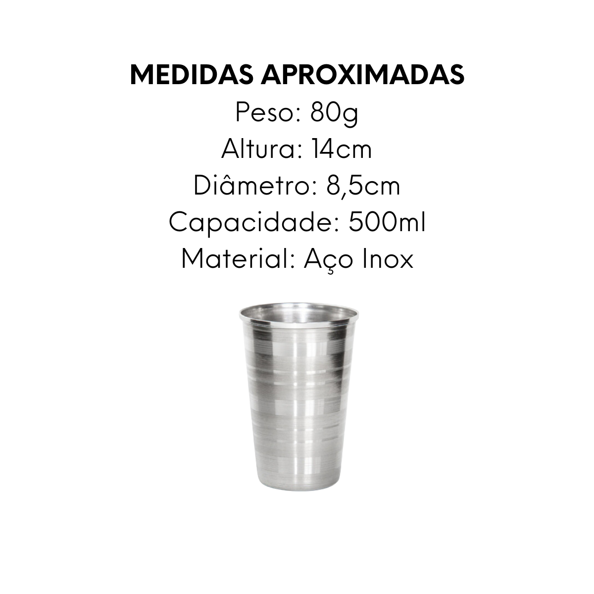 Copo em Aço Inox 500ml - A Gourmet