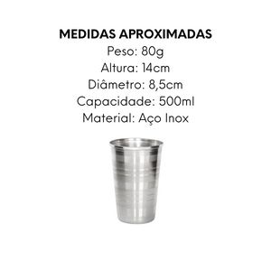 Copo em Aço Inox 500ml - A Gourmet