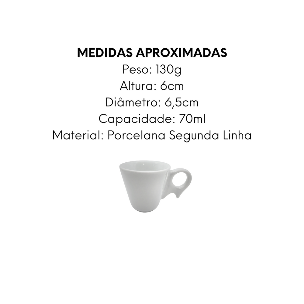 Kit 50 Xicara Café Pirâmide S/Pires Personalizado BelaVista Xicara de Café