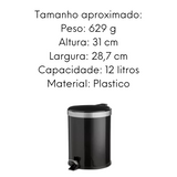 Lixeira Plastica com Pedal 1,2L