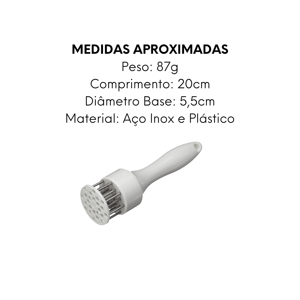 Amaciador Carne 20cm Aço Inox