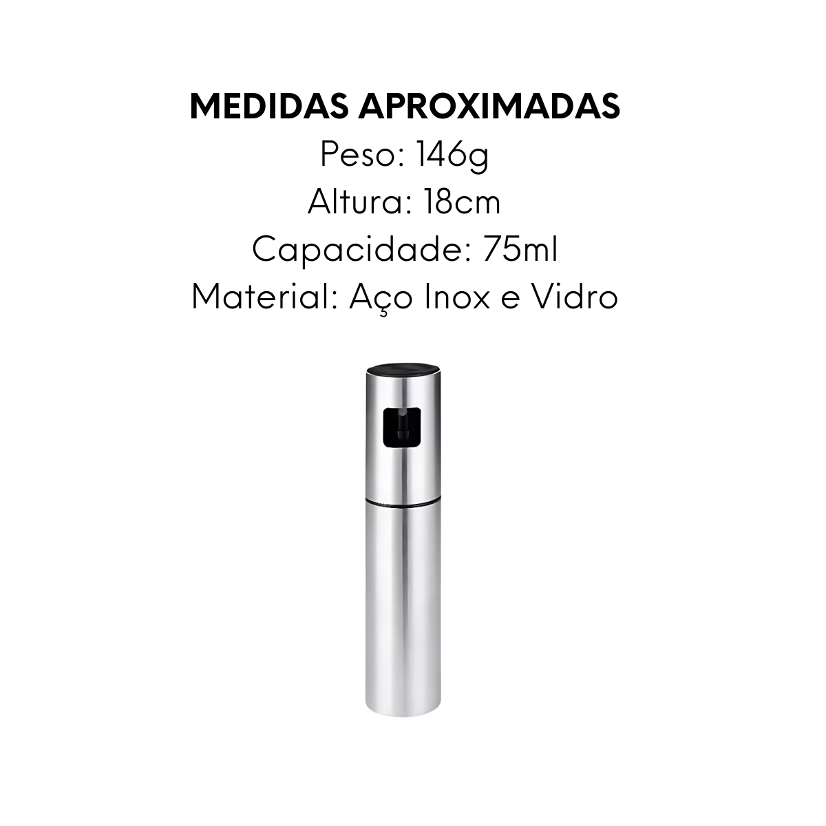 Spray Azeite e Vinagre 75ml de Vidro - A Gourmet