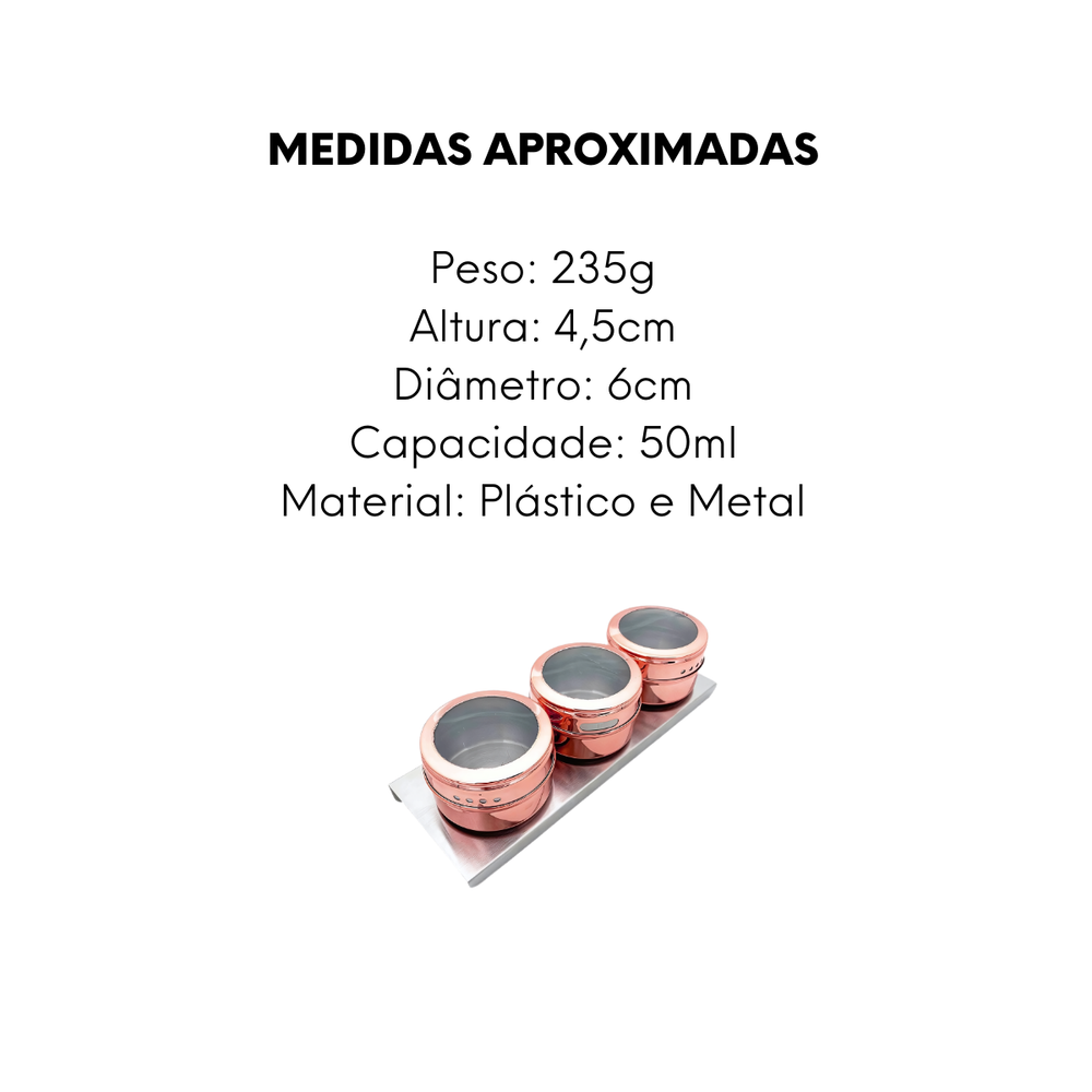 Conjunto Porta Condimento Magnético Rose - A Gourmet