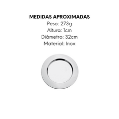 Sousplat de Aço inox 32cm - A Gourmet