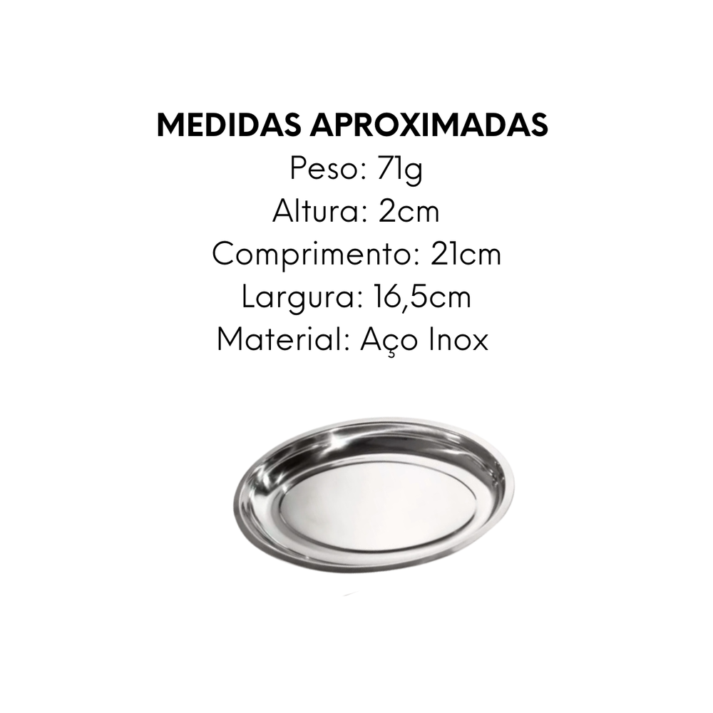 Travessa Inox Oval Rasa - A Gourmet