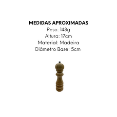 Moedor Sal e Pimenta Madeira 17cm - A Gourmet