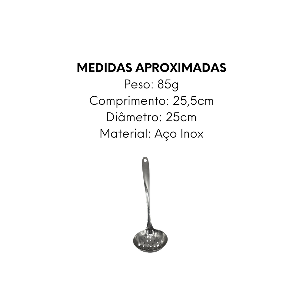Concha Escumadeira 25cm Inox - A Gourmet