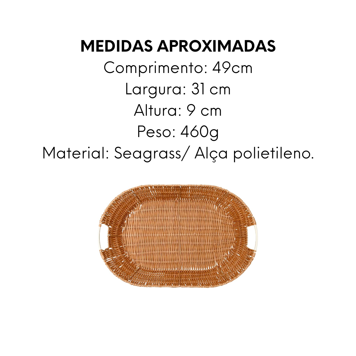 Cesto Oval Claro Com 50cm - A Gourmet