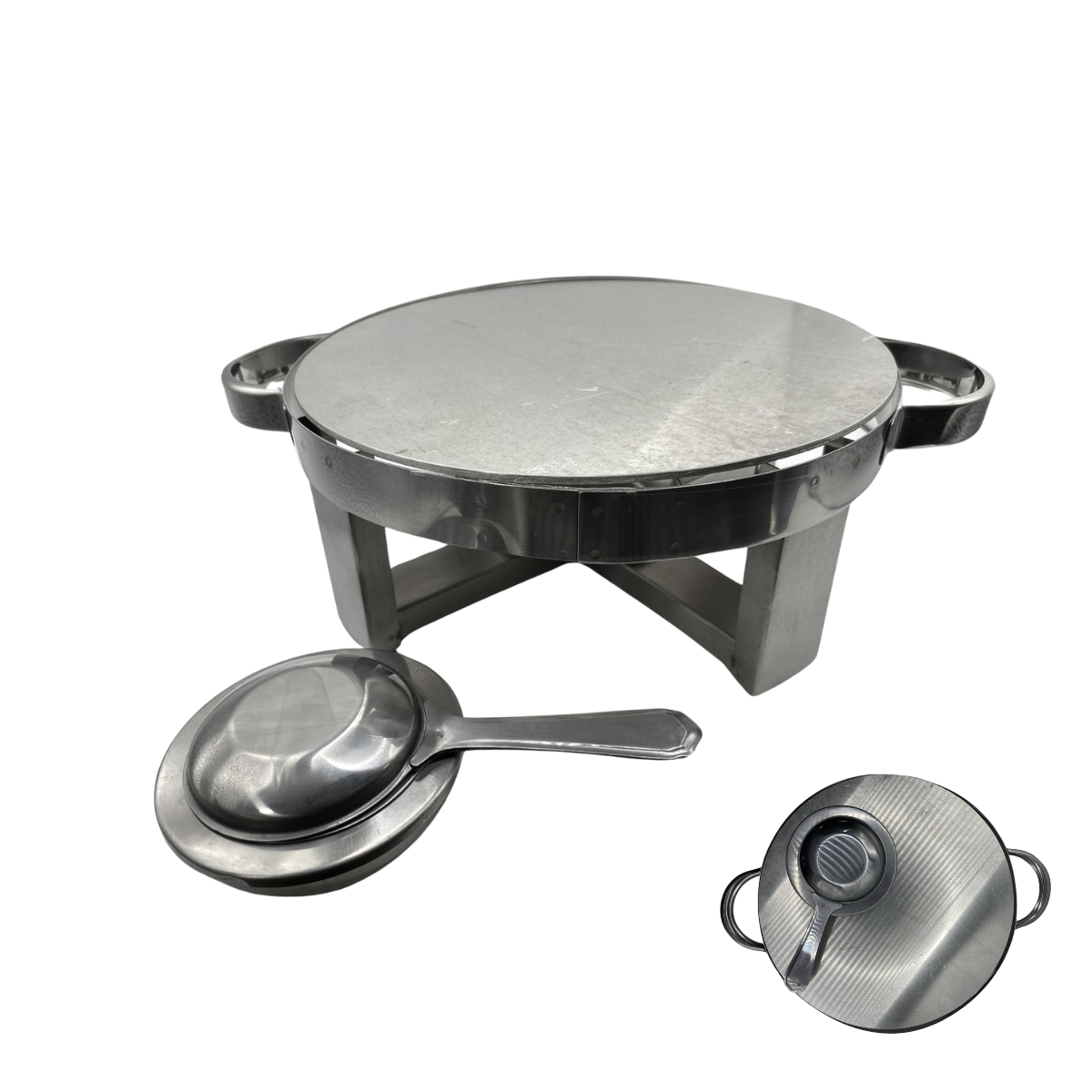 Rechaud Redondo Para Assadeiras em aço inox - A Gourmet