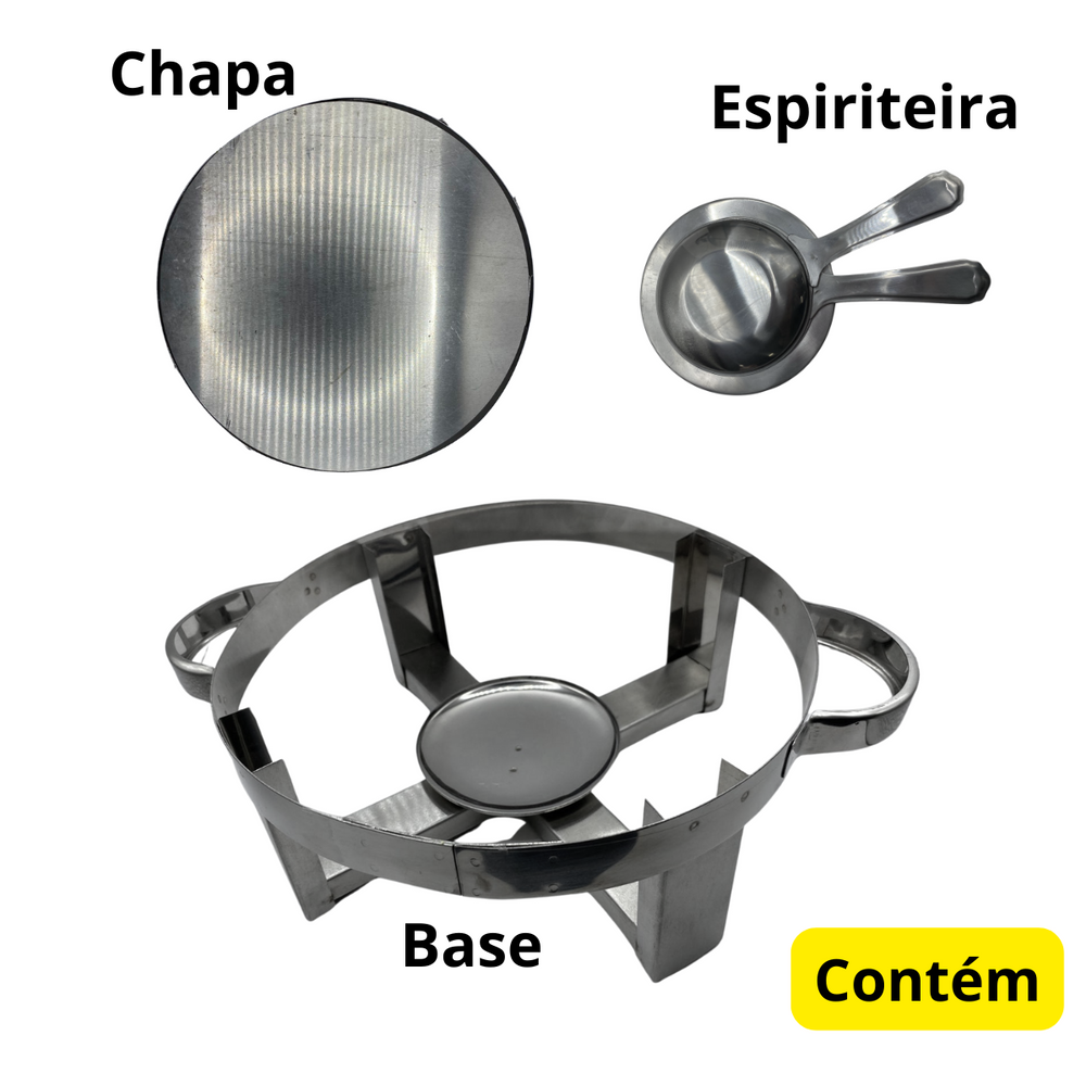 Rechaud Redondo Para Assadeiras em aço inox - A Gourmet