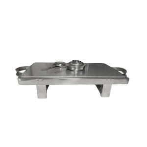 Rechaud Retangular placa de aço inox - A Gourmet