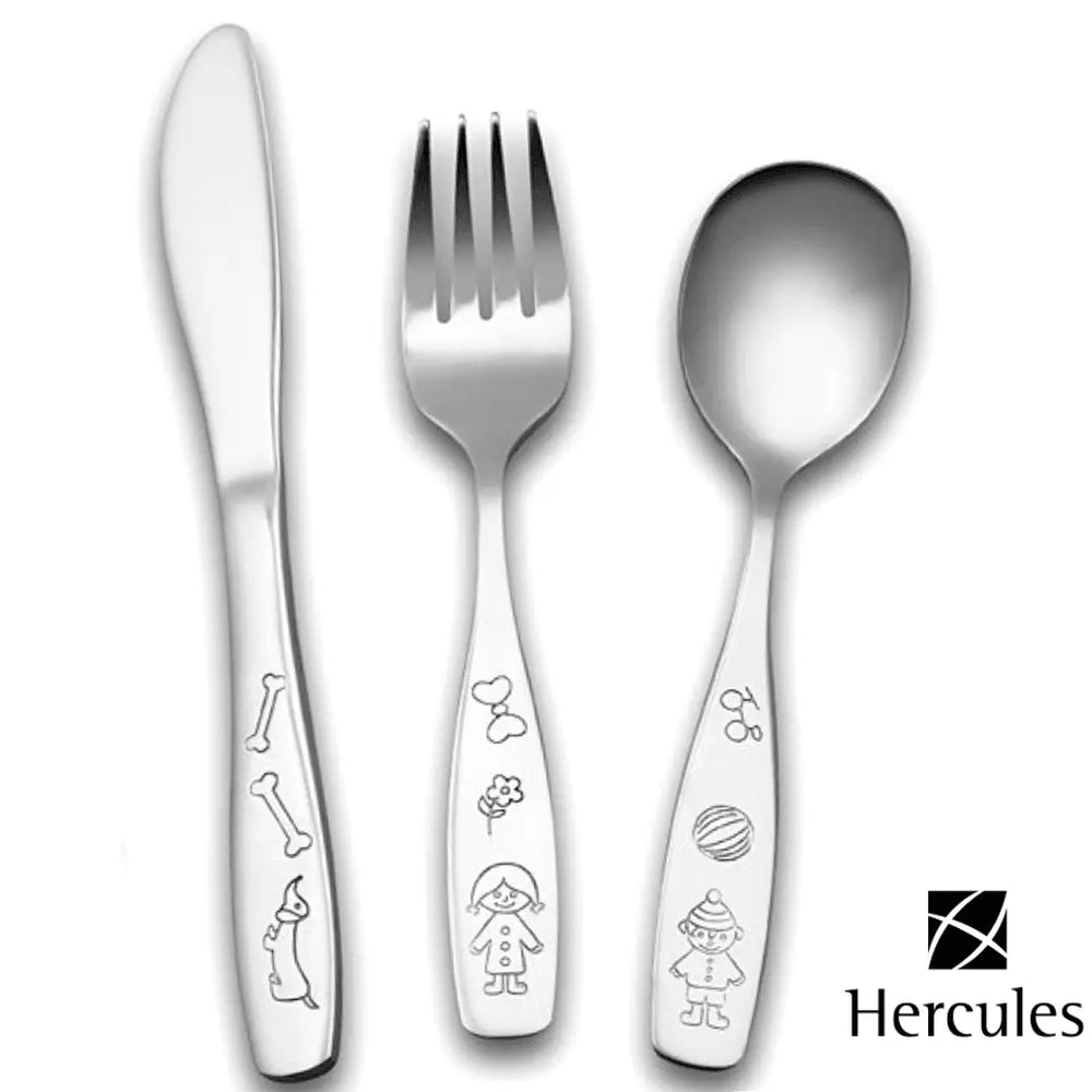 Jogo Talher Infantil Inox Hercules C/ Caixa Decorada Hercules