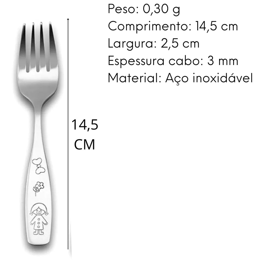 Jogo Talher Infantil Inox Hercules C/ Caixa Decorada Hercules