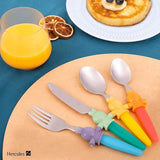 Jogo Talheres Infantil Coloridos Coelho Hercules Criança Hercules