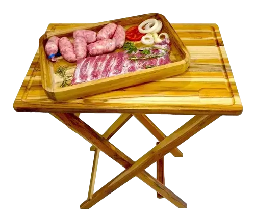 Mesa Dobrável Madeira Tabua Churrasco A Gourmet