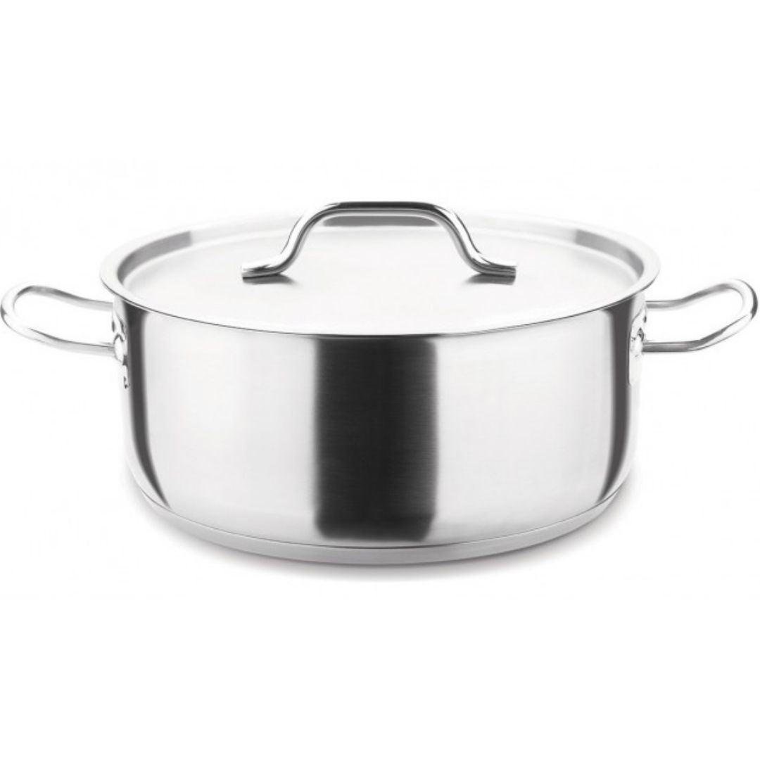 Panela Caçarola C/ Tampa Duas Alças Inox 29cm 6,5l