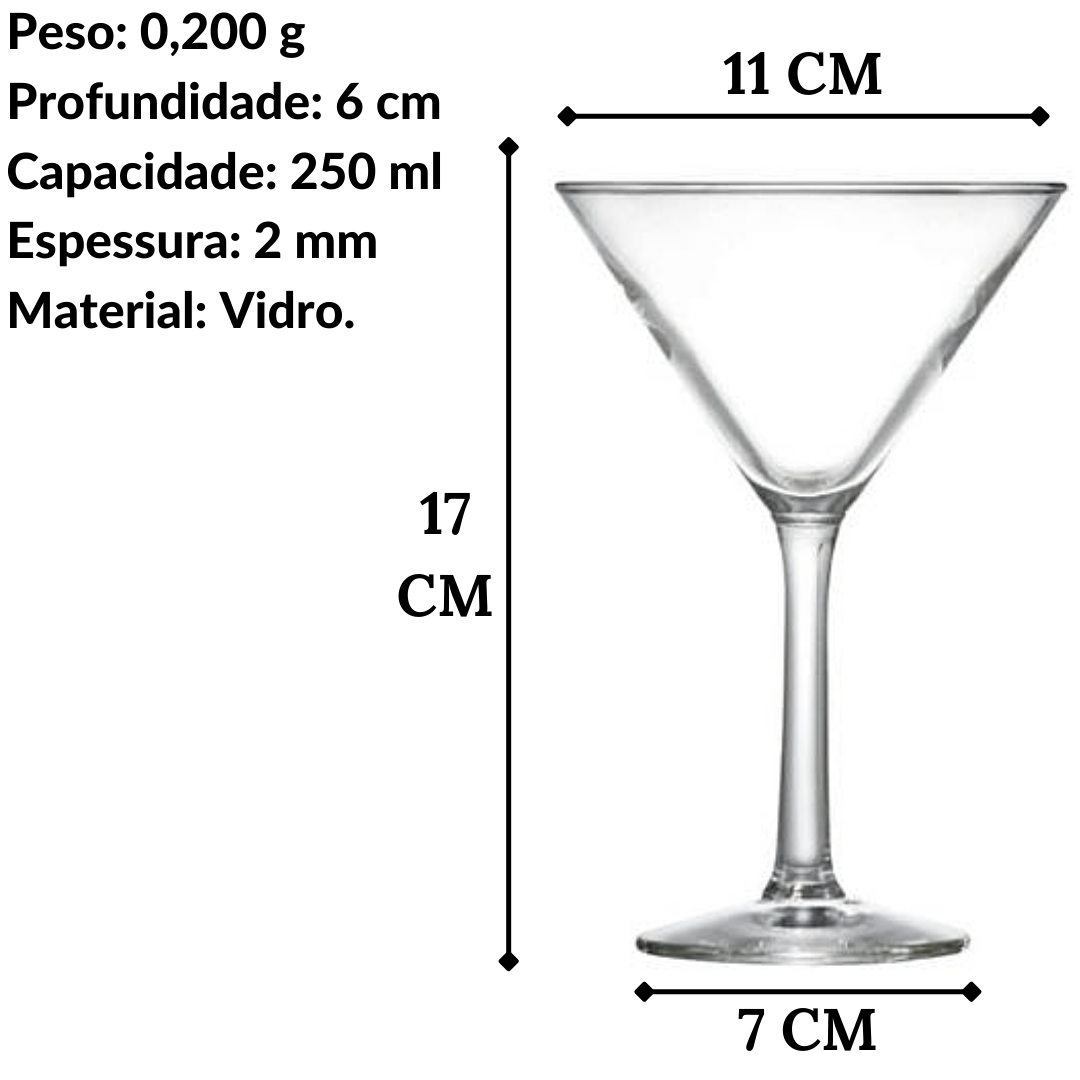 Taça Martini Windsor 250ml de Vidro Drink Nadir