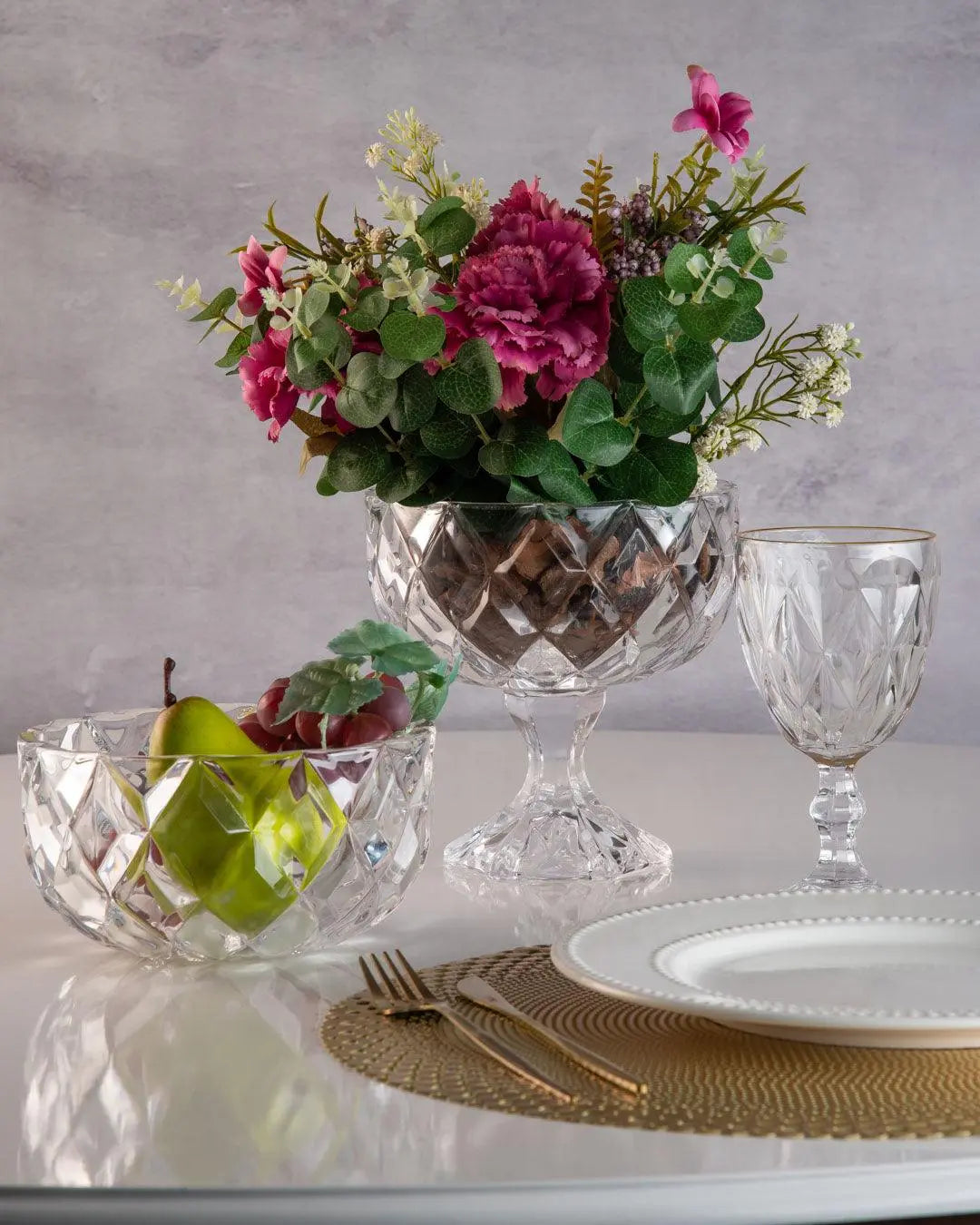 Centro De Mesa Deli Diamond Vidro Lyor