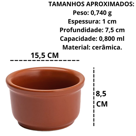 Cumbuca N°30 de Cerâmica Artesanal com 15,3 cm e 800 ml.