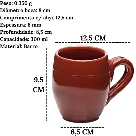 Caneca Barro 300ml