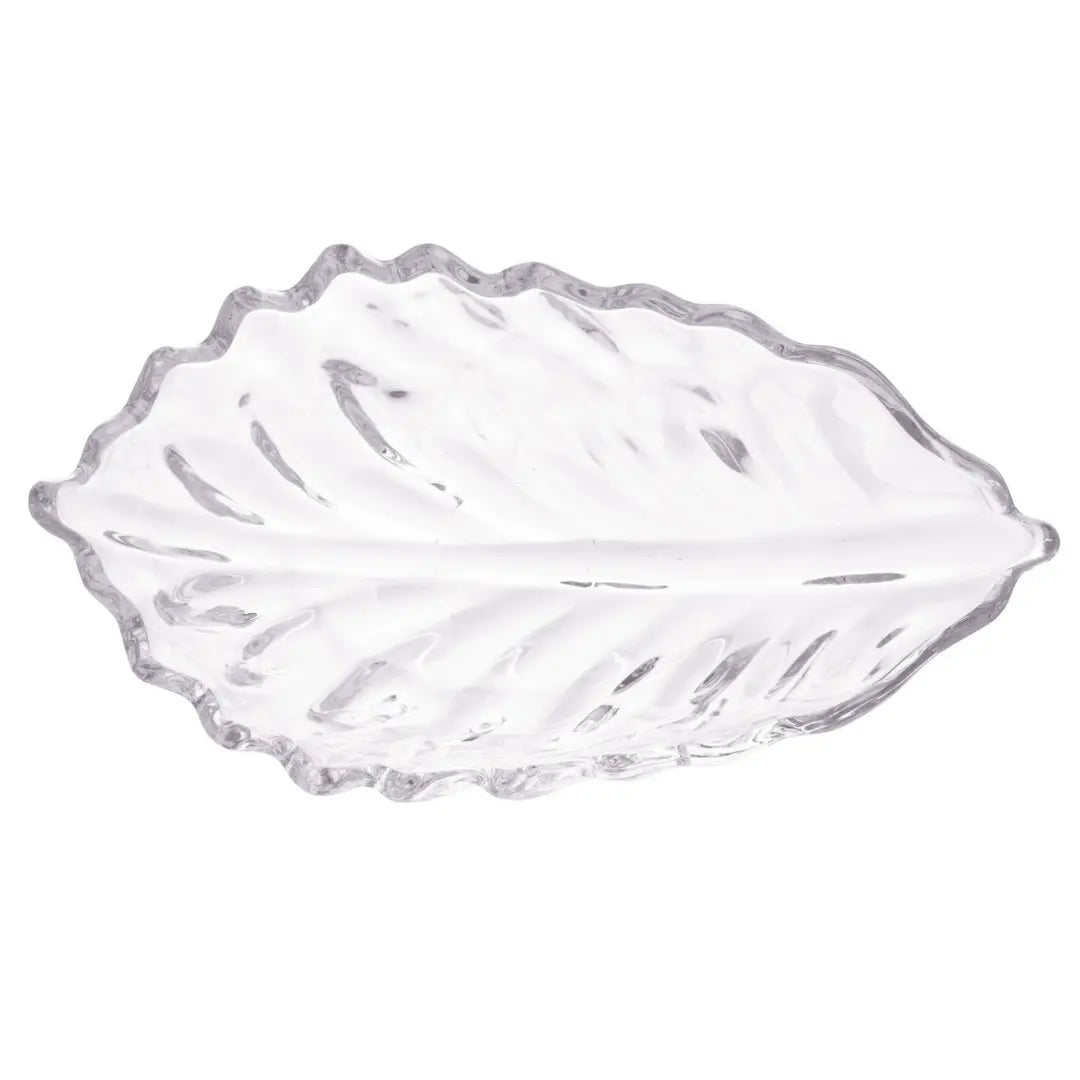 Centro De Mesa Folha Decorada Leaf Vidro 20cm Hotel Lyor