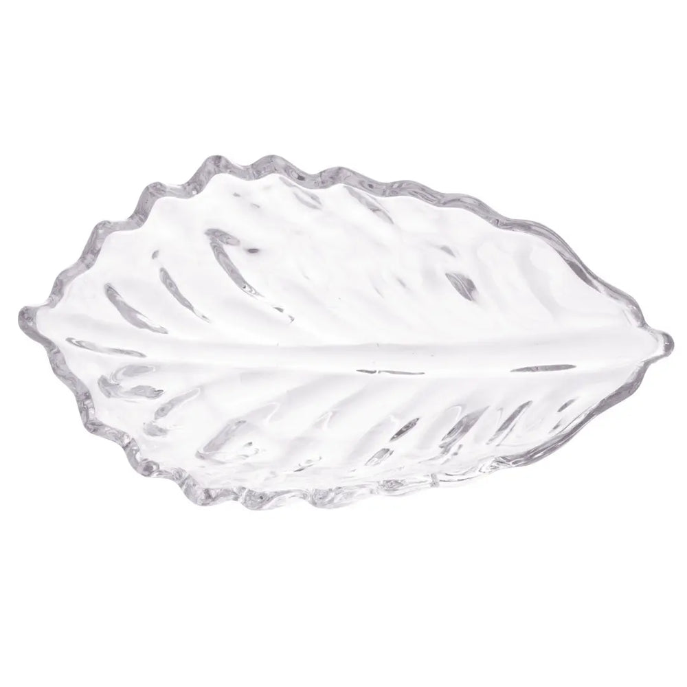 Centro De Mesa Folha Decorada Leaf Vidro 20cm Hotel Lyor