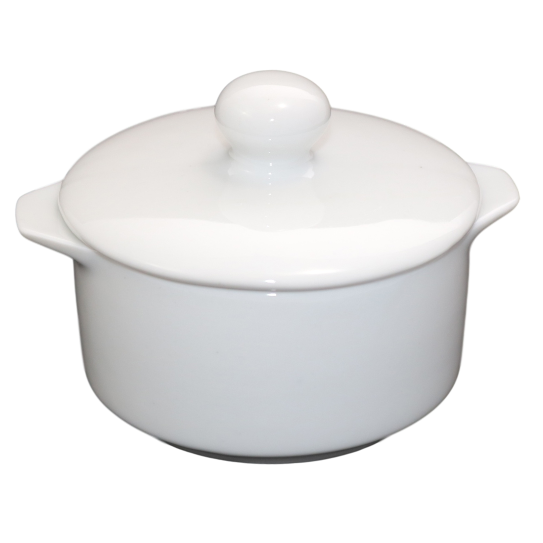 Ramekin Liso Com Tampa Porcelana 200 ML BelaVista