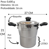 Cuscuzeira Hercules Inox Panela Cuscuz 1L