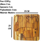 Tabua Madeira Teca Quadrada 4 Furos A Gourmet