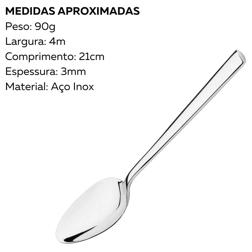 Colher de Mesa Mykonos de Aço Inox com 21 cm. Mykonos