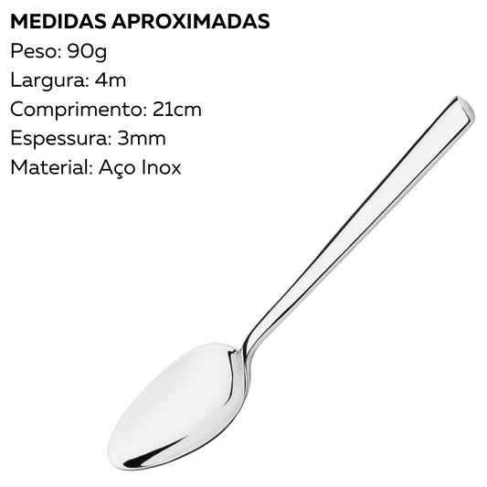 Colher de Mesa Mykonos de Aço Inox com 21 cm.