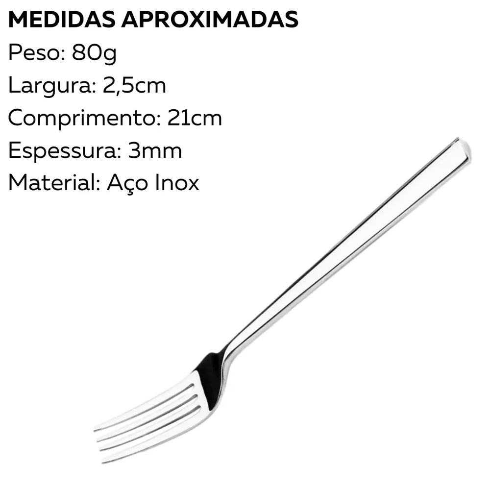 Garfo de Mesas Mykonos em Aço Inox com 21 cm Mykonos