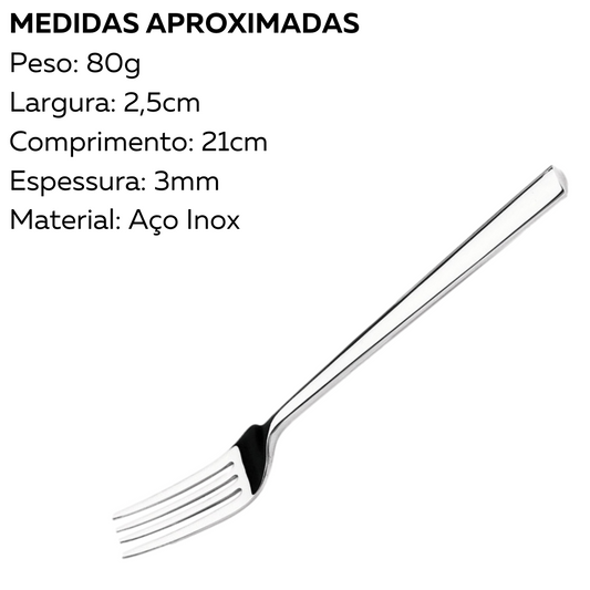 Garfo de Mesas Mykonos em Aço Inox com 21 cm