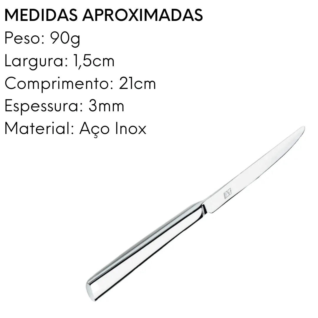 Faca de Sobremesa Mykonos em Aço Inox com 20,8 cm. Mykonos