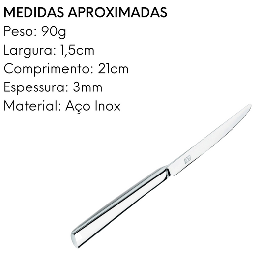 Faca de Sobremesa Mykonos em Aço Inox com 20,8 cm.