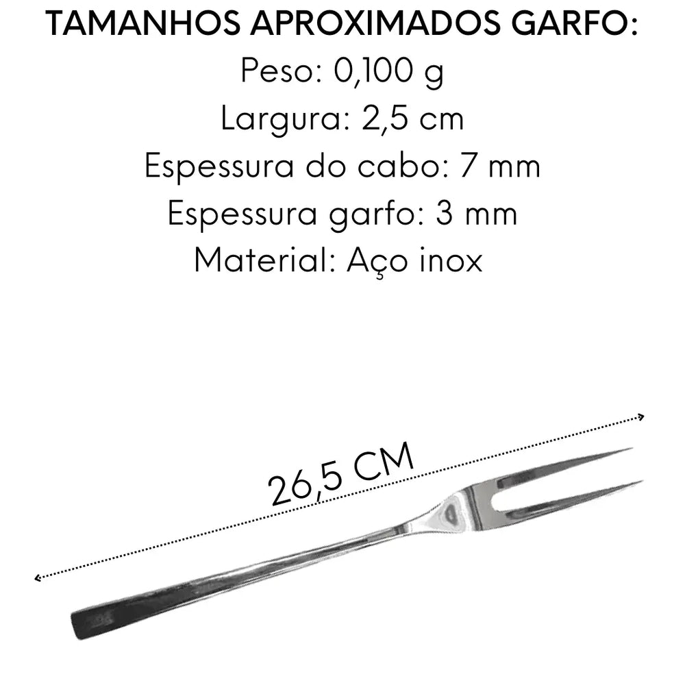 Kit Churrasco Mykonos Inox Faca Garfo Resistente Hercules