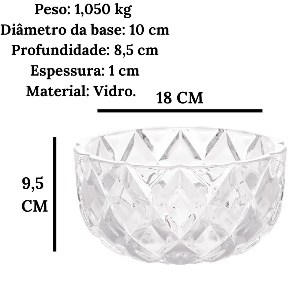 Centro De Mesa Deli Diamond Vidro Lyor