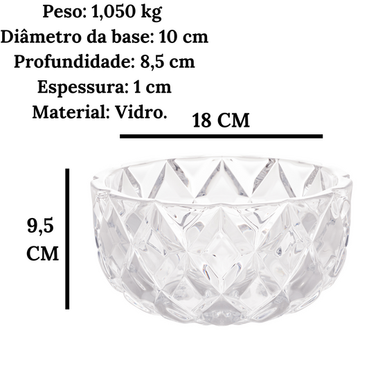 Centro De Mesa Deli Diamond Vidro