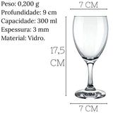 Taças Agua Windsor Em Vidro 300ml Nadir