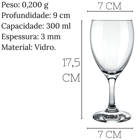 Taças Agua Windsor Em Vidro 300ml